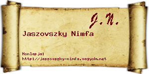 Jaszovszky Nimfa névjegykártya